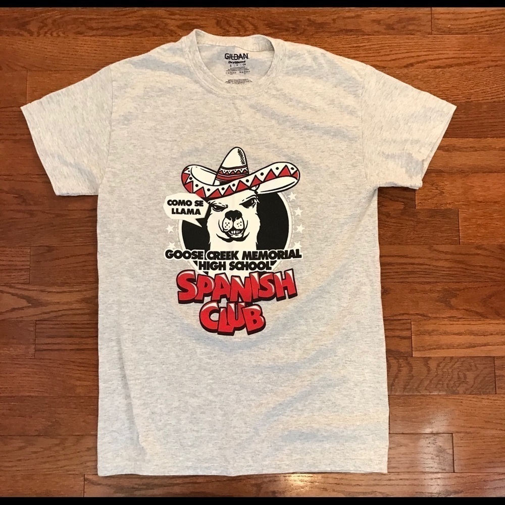 SPANISH CLUB LLAMA GRAY MENS T-SHIRT SMALL